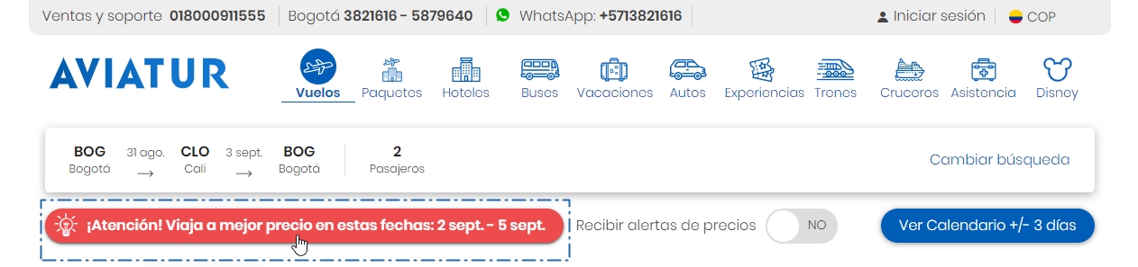 Alertas de mejor tarifa