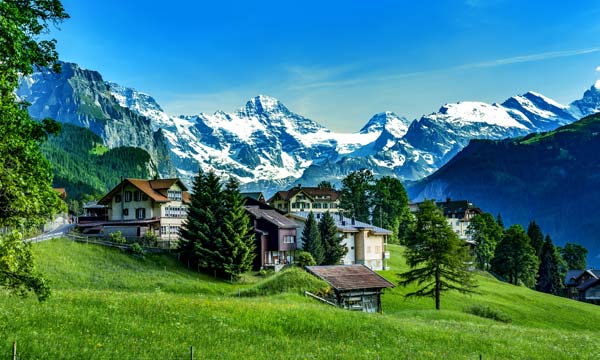 Paisaje de los Alpes en Europa