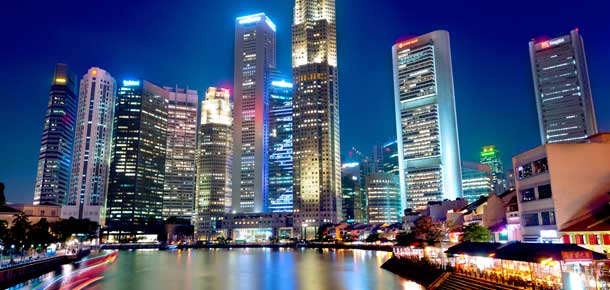Boat Quay junto al río Singapur