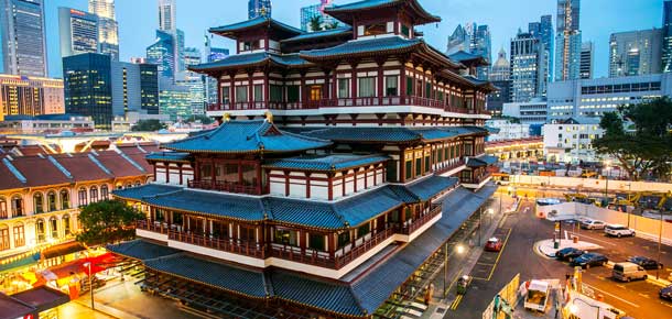Buddha Tooth Relic Temple en Chinatown, Singapur