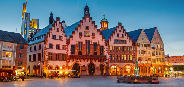 Centro histórico de Frankfurt en Alemania