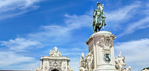 Estatua del rey José en la Plaza del Comercio de Lisboa