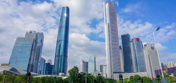 Horizonte urbano de Guangzhou, China