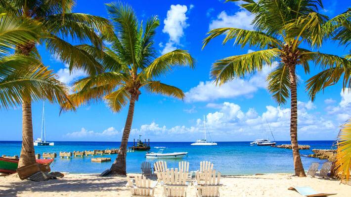 Isla de Saona, República Dominicana Hermosa playa caribeña en la isla de Saona, República Dominicana