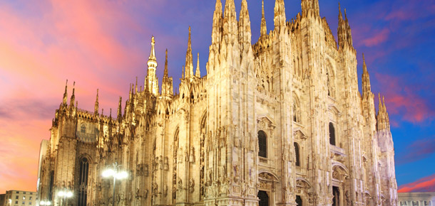 Cúpula de la catedral de Milán en Italia