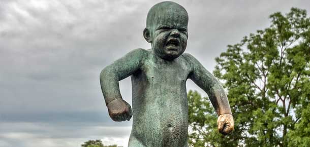 Niño enojado de Vigeland en Oslo