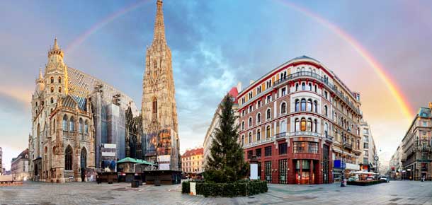 Panorama desde la plaza de Viena
