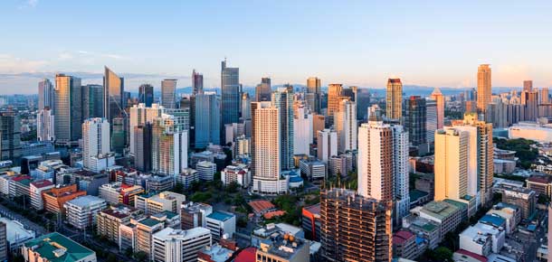 Panorámica de Makati en Manila