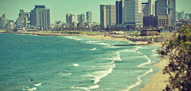 Playa mediterránea de Jaffa en Tel Aviv-Yafo