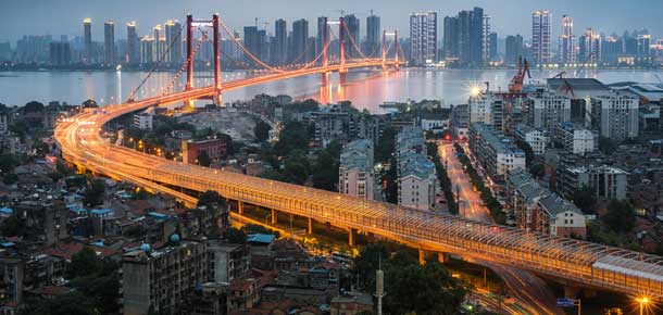 Panorámica de Wuhan, China