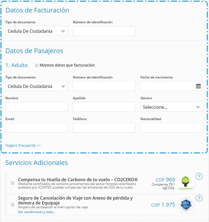 Datos de facturación - Aviatur.com Ingresar datos de facturación - Aviatur.com